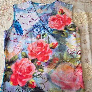 Vintage Ivory Floral Tank